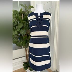Vineyard Vines Navy and Cream Striped Dress